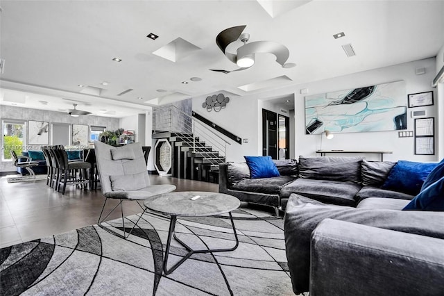 2612 Key Largo Ln, Fort Lauderdale, FL 33312 - living area with stairs and ceiling fan