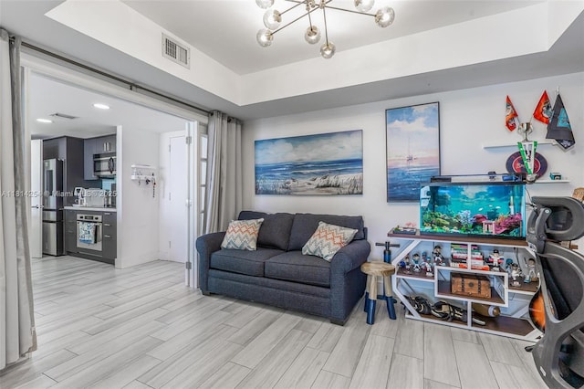 50 Biscayne Blvd Unit 3106, Miami, FL 33132 - living room with wood finished floors and a chandelier