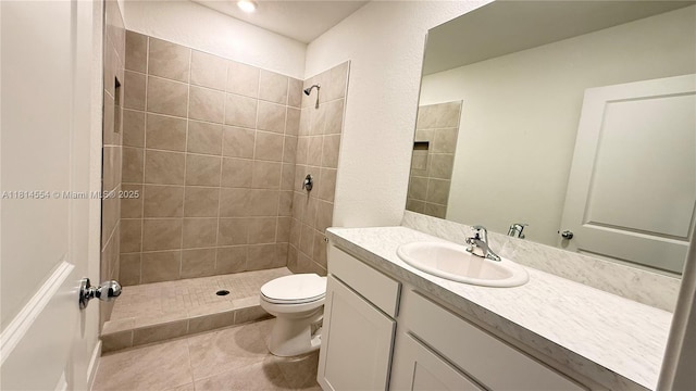 322 NE 1st Dr, Florida City, FL 33034 - full bathroom featuring vanity, a tile shower, and tile patterned floors