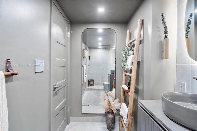 2150 Sans Souci Blvd Unit B311, North Miami, FL 33181 - full bathroom with toilet, tiled shower, and vanity