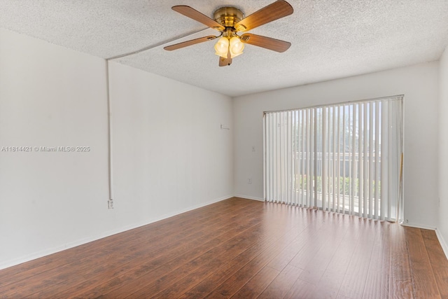 17051 NE 35th Ave Unit 109, North Miami Beach, FL 33160 - spare room featuring wood finished floors, ceiling fan, a textured ceiling, and baseboards