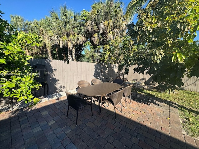 4706 25th Ave SW, Naples, FL 34116 - fenced backyard featuring outdoor dining area and a patio