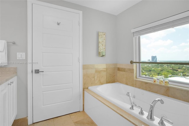 3400 SW 27th Ave Unit 1904, Coconut Grove, FL 33133 - full bathroom with a bath, vanity, and tile patterned floors