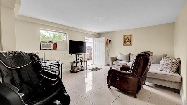 435 NW 44th Ave, Miami, FL 33126 - living room featuring light tile patterned floors and baseboards