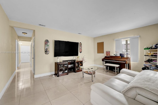 435 NW 44th Ave, Miami, FL 33126 - living area with light tile patterned floors and baseboards