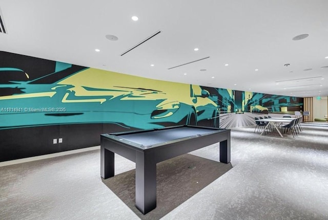 300 Biscayne Blvd Way Unit 4007, Miami, FL 33130 - playroom featuring pool table and recessed lighting