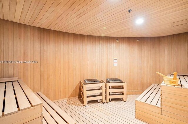 300 Biscayne Blvd Way Unit 4007, Miami, FL 33130 - sauna featuring wood ceiling and wooden walls