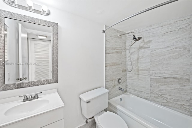 2302 S Cypress Bend Dr Unit 210, Pompano Beach, FL 33069 - full bathroom with vanity, toilet, and tub / shower combination