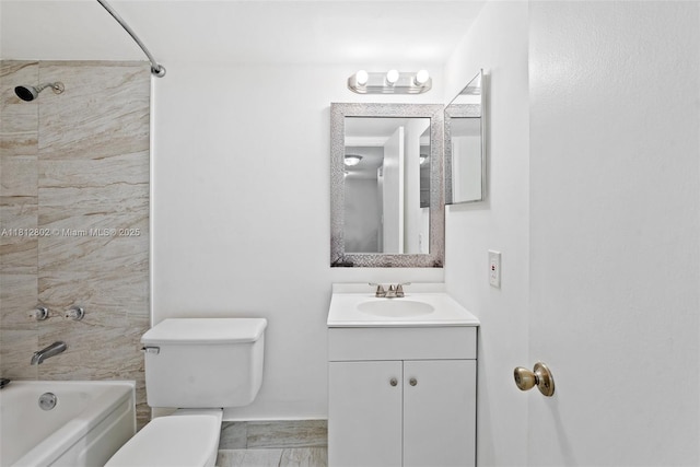 2302 S Cypress Bend Dr Unit 210, Pompano Beach, FL 33069 - bathroom with vanity, toilet, and  shower combination
