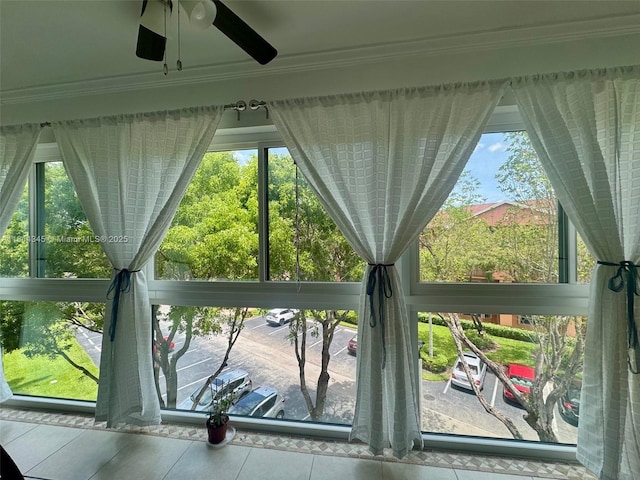 701 SW 142nd Ave Unit 414S, Pembroke Pines, FL 33027 - detailed view of a ceiling fan and ornamental molding
