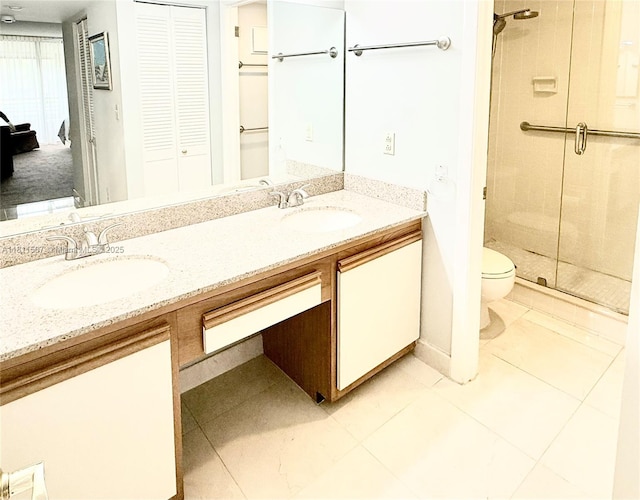 1470 Sheridan St Unit 18C, Hollywood, FL 33020 - full bath with toilet, double vanity, a shower stall, and a closet
