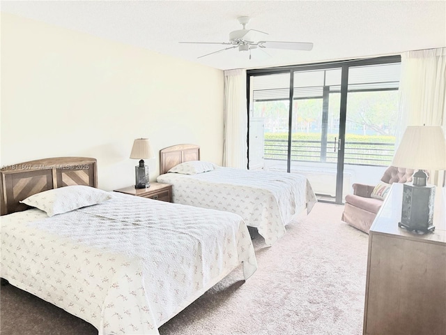 1470 Sheridan St Unit 18C, Hollywood, FL 33020 - carpeted bedroom featuring access to outside and a ceiling fan