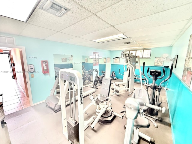 1470 Sheridan St Unit 18C, Hollywood, FL 33020 - exercise room with a drop ceiling