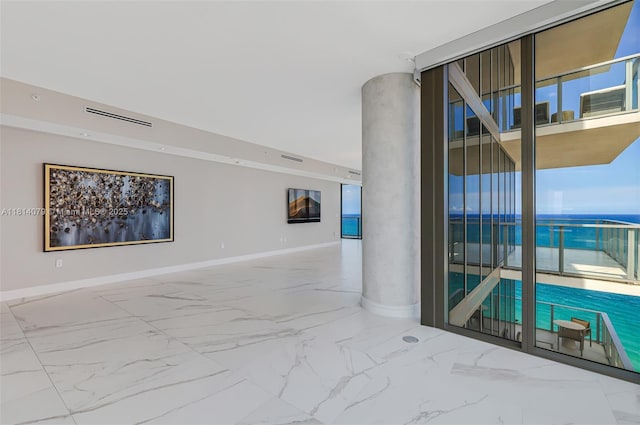 2200 N Ocean Blvd Unit S1801, Fort Lauderdale, FL 33305 - empty room featuring baseboards and marble finish floors