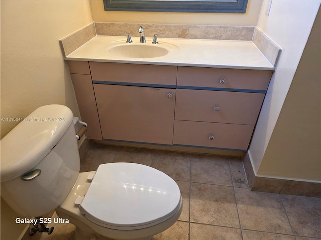 4102 W 10th Ln Unit 28, Hialeah, FL 33012 - half bathroom featuring vanity, toilet, and tile patterned floors