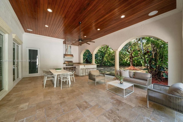 9500 SW 62nd Ct, Pinecrest, FL 33156 - view of patio with an outdoor living space, outdoor dining area, and ceiling fan