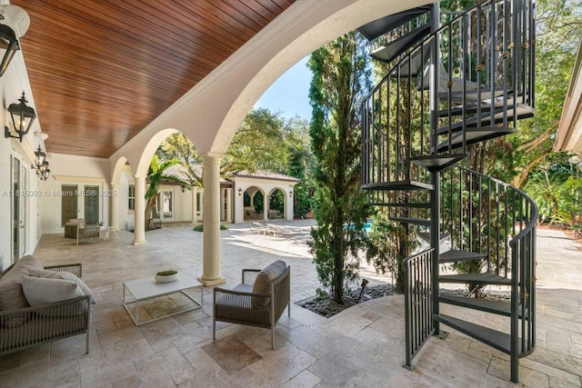9500 SW 62nd Ct, Pinecrest, FL 33156 - view of patio with stairway and french doors