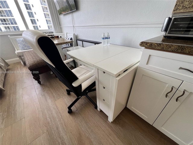 19201 Collins Ave Unit 427, Sunny Isles Beach, FL 33160 - office featuring dark wood finished floors and a textured wall