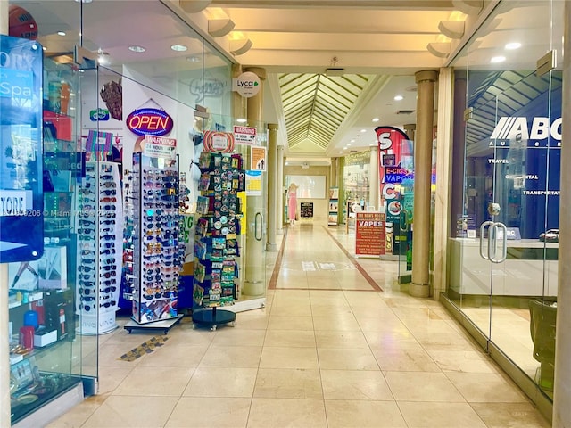 19201 Collins Ave Unit 427, Sunny Isles Beach, FL 33160 - interior space featuring tile patterned flooring and ornate columns
