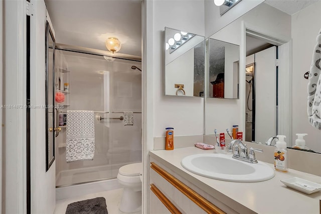 9808 Hammocks Blvd Unit 102-23, Miami, FL 33196 - bathroom featuring a shower stall, vanity, and toilet