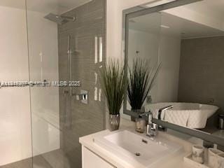 300 Sunny Isles Blvd Unit 4-1407, Sunny Isles Beach, FL 33160 - full bath with vanity and walk in shower