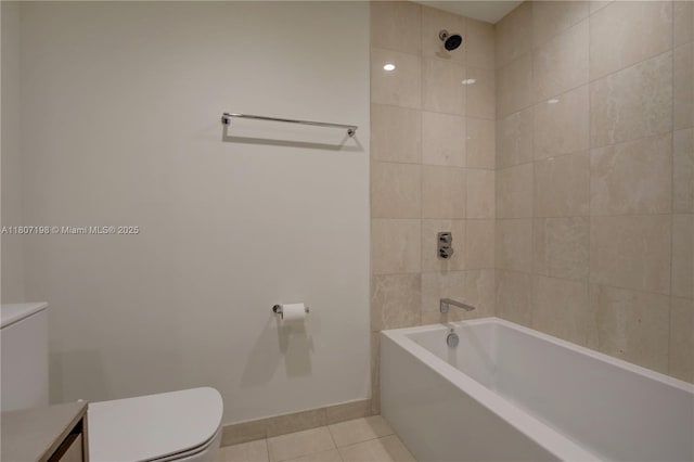 1000 Brickell Plz Unit 2705, Miami, FL 33131 - full bathroom with tile patterned floors, shower / bath combination, and vanity