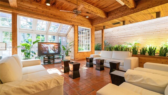 4000 Towerside Ter Unit 2201, Miami, FL 33138 - sunroom featuring healthy amount of natural light and beam ceiling