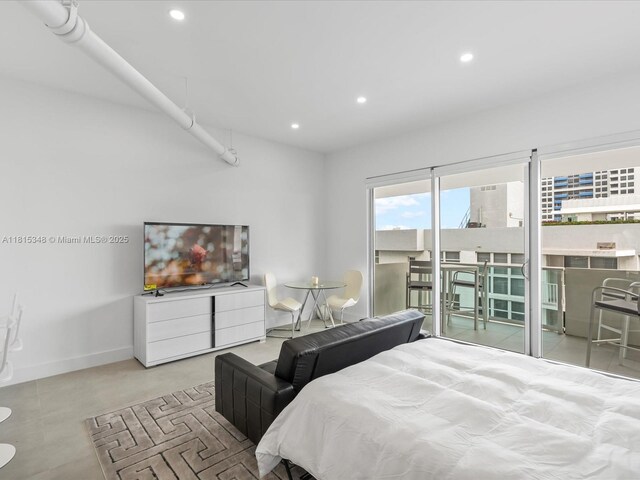 1200 W Ave Unit Ph24, Miami Beach, FL 33139 - bedroom with access to exterior, recessed lighting, and baseboards