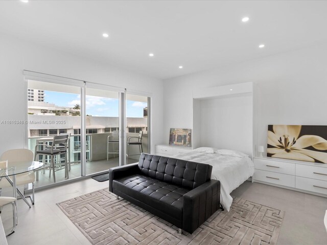 1200 W Ave Unit Ph24, Miami Beach, FL 33139 - bedroom featuring access to outside and recessed lighting
