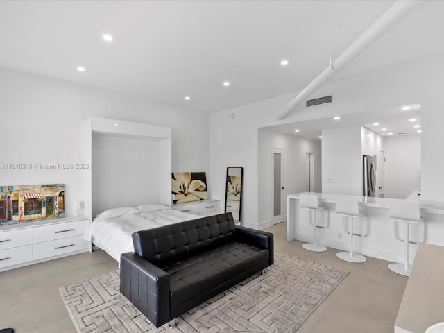 1200 W Ave Unit Ph24, Miami Beach, FL 33139 - bedroom featuring recessed lighting and freestanding refrigerator
