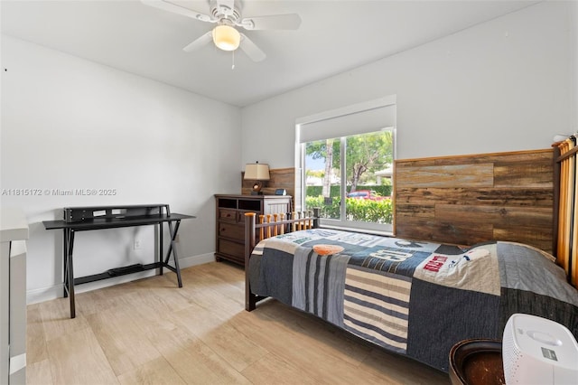 14420 NW 16th St, Pembroke Pines, FL 33028 - bedroom with light wood-style flooring and ceiling fan