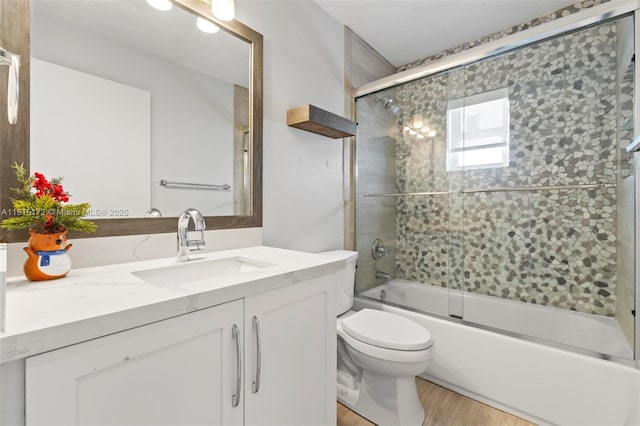 14420 NW 16th St, Pembroke Pines, FL 33028 - full bath featuring vanity, enclosed tub / shower combo, and wood finished floors