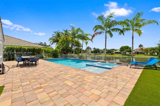 14420 NW 16th St, Pembroke Pines, FL 33028 - view of pool featuring a patio area and a pool with connected hot tub