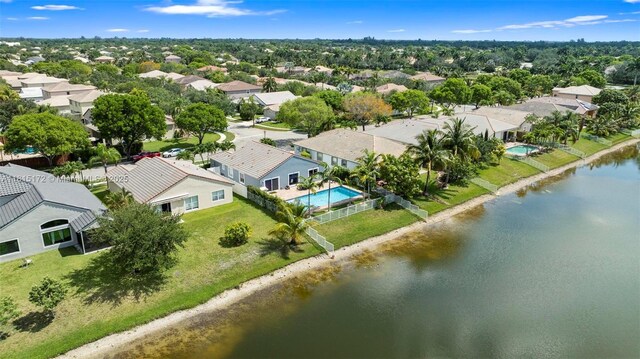 14420 NW 16th St, Pembroke Pines, FL 33028 - aerial perspective of suburban area with a nearby body of water and a pool area
