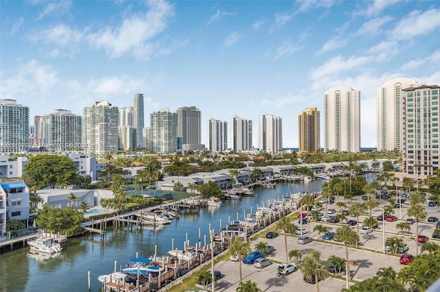 400 Kings Point Dr Unit 831, Sunny Isles Beach, FL 33160 - drone / aerial view of city skyline and a nearby body of water