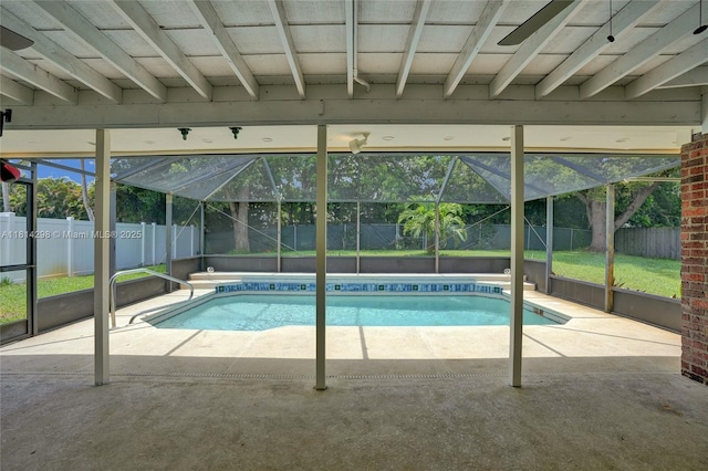 2398 SE Bordeaux Ct, Port St Lucie, FL 34952 - view of swimming pool featuring a patio area and a lanai