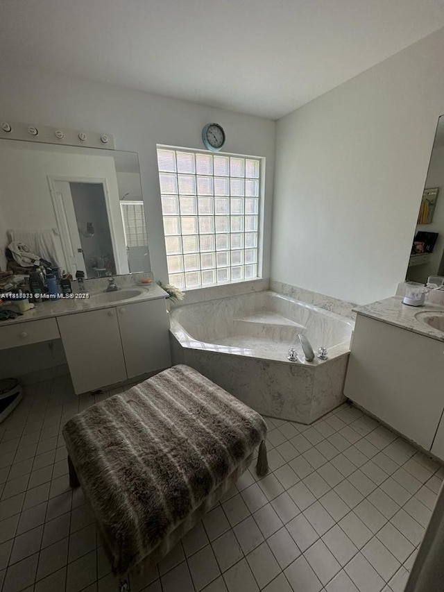 9343 Tango Ter, Boca Raton, FL 33496 - full bath featuring a bath, vanity, and tile patterned flooring