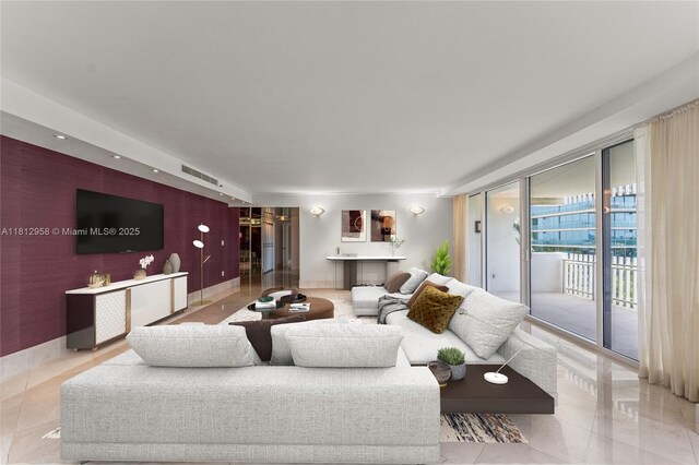 10205 Collins Ave Unit 401, Bal Harbour, FL 33154 - living room with an accent wall