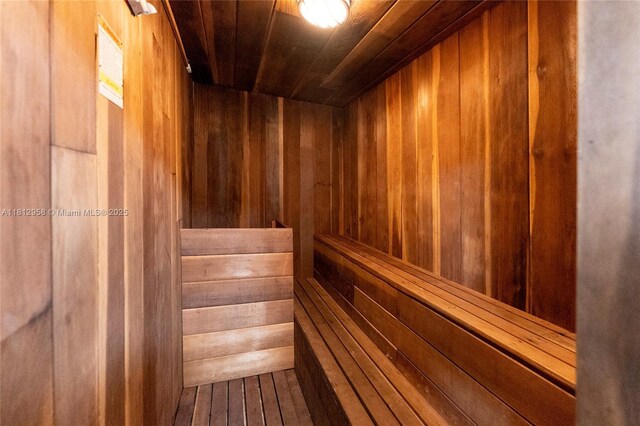 10205 Collins Ave Unit 401, Bal Harbour, FL 33154 - sauna featuring wood walls and wooden ceiling