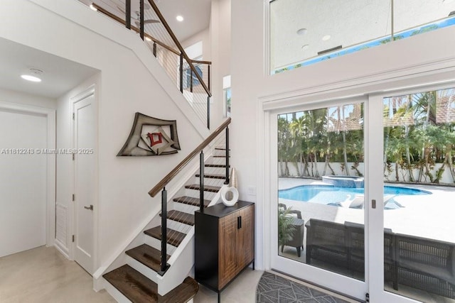 127 Swan Ave, Plantation, FL 33324 - stairs with a high ceiling