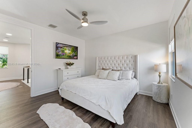 127 Swan Ave, Plantation, FL 33324 - bedroom with wood finished floors, baseboards, and ceiling fan