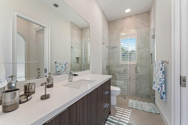127 Swan Ave, Plantation, FL 33324 - full bathroom featuring vanity, a shower stall, and toilet