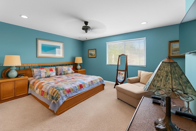 7702 Paddock Pl, Davie, FL 33328 - carpeted bedroom featuring recessed lighting and a ceiling fan