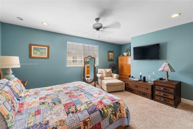 7702 Paddock Pl, Davie, FL 33328 - bedroom with carpet flooring, recessed lighting, and ceiling fan