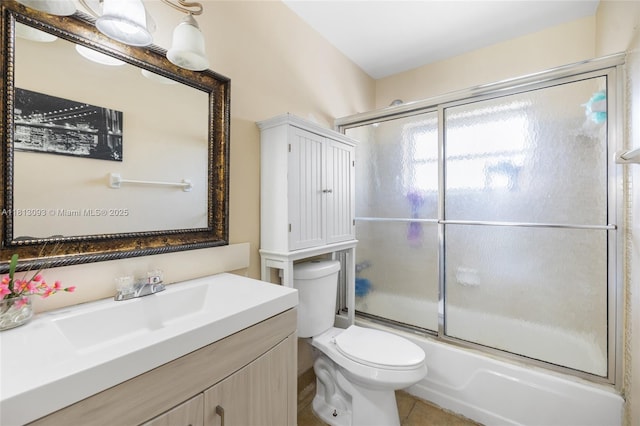 4960 SW 5th St, Margate, FL 33068 - full bath featuring vanity, bath / shower combo with glass door, and tile patterned flooring
