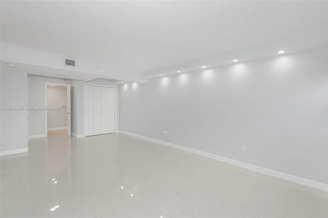 1201 S Ocean Dr Unit 610N, Hollywood, FL 33019 - finished basement featuring recessed lighting, baseboards, and light marble finish flooring