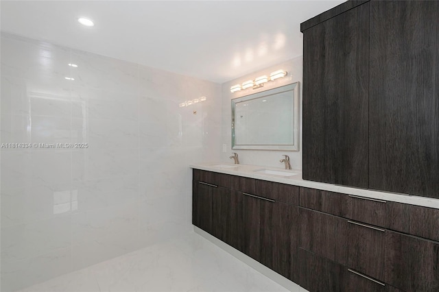 1201 S Ocean Dr Unit 610N, Hollywood, FL 33019 - full bath featuring double vanity and marble finish floors