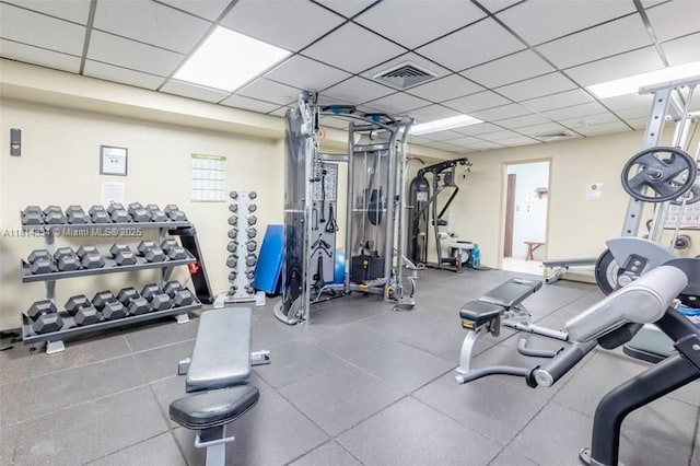 1201 S Ocean Dr Unit 610N, Hollywood, FL 33019 - gym featuring a paneled ceiling