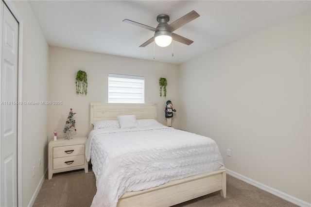 16365 SW 47th Ter, Ocala, FL 34473 - carpeted bedroom with baseboards, ceiling fan, and a closet