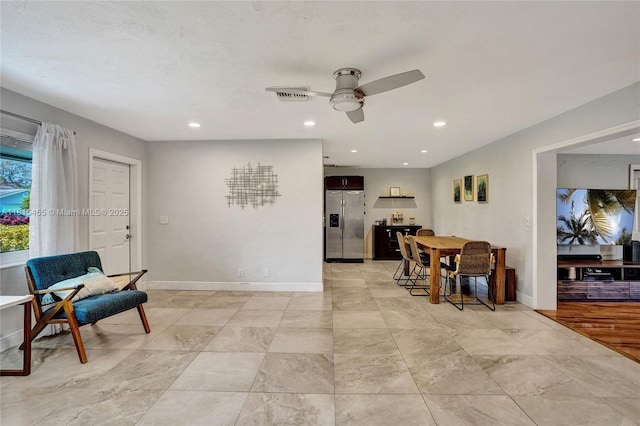 1083 SW 25th Pl, Boynton Beach, FL 33426 - sitting room with ceiling fan and recessed lighting